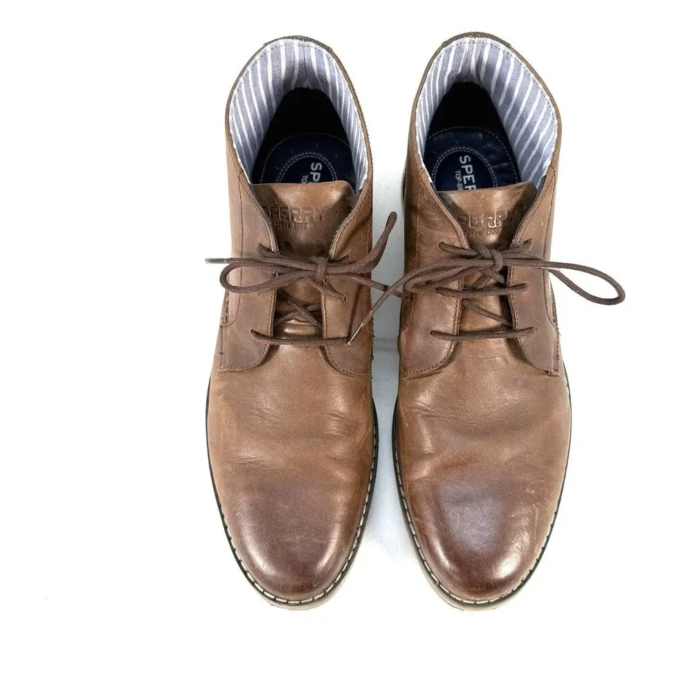 Sperry Top Sider Mens Newman Chukka Brown Leather Boots US Size 11 M US STS23738